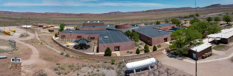 aerial photo of the Baca/Dlo'Ay Azhi Community School grounds